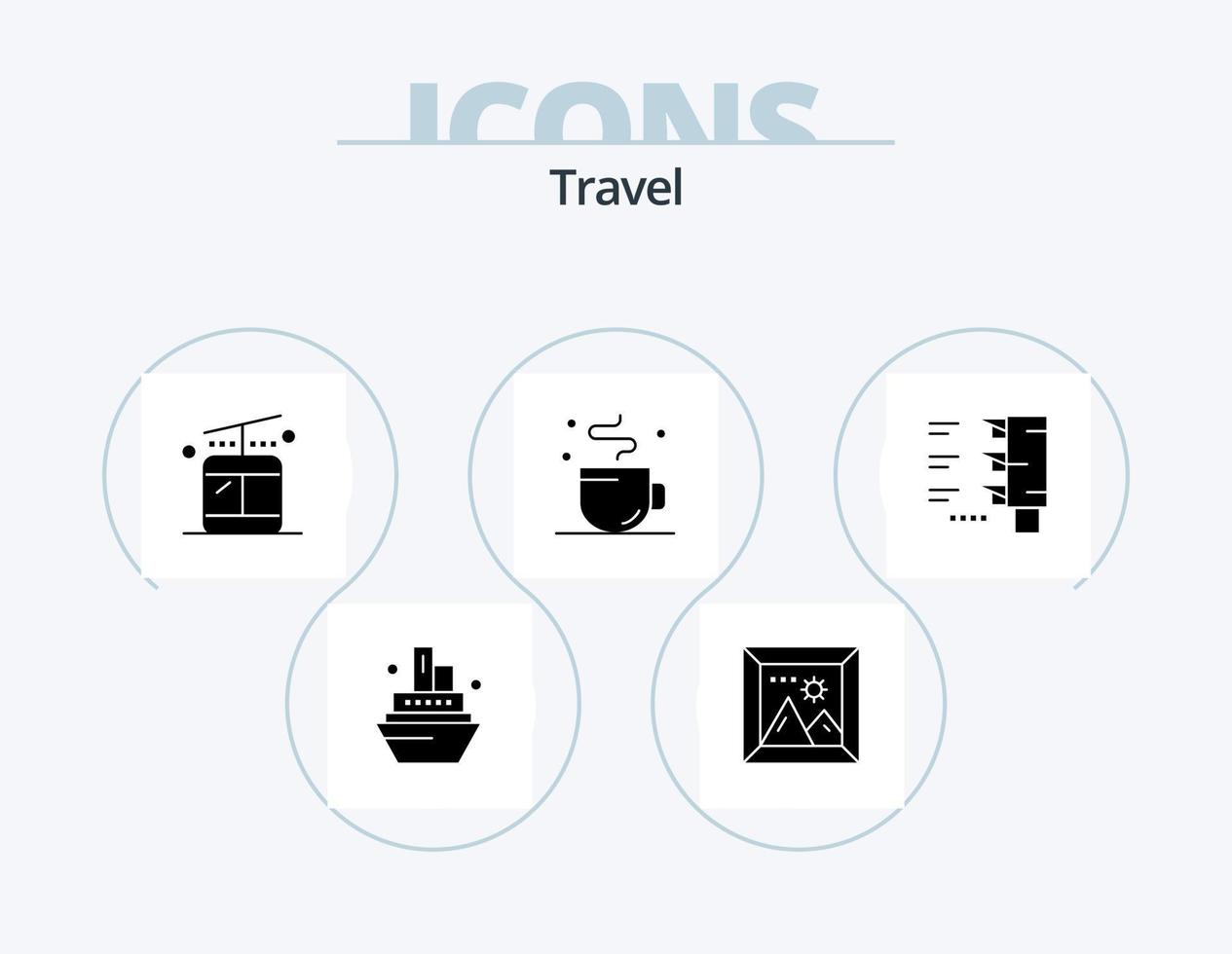 viaggio glifo icona imballare 5 icona design. . traffico luce. regolare. traffico. tazza vettore