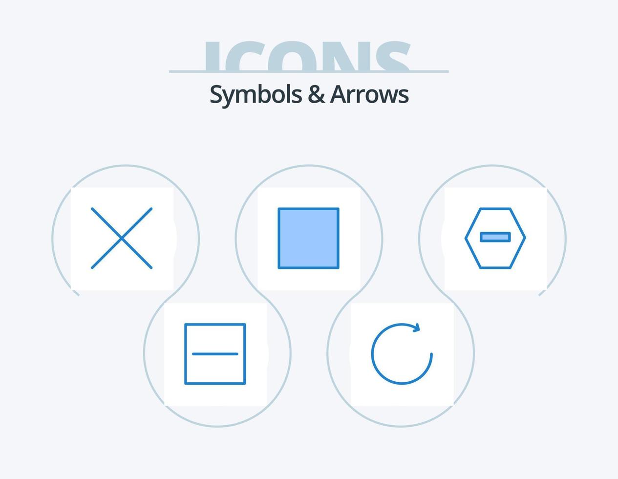 simboli e frecce blu icona imballare 5 icona design. . Elimina. fermare vettore