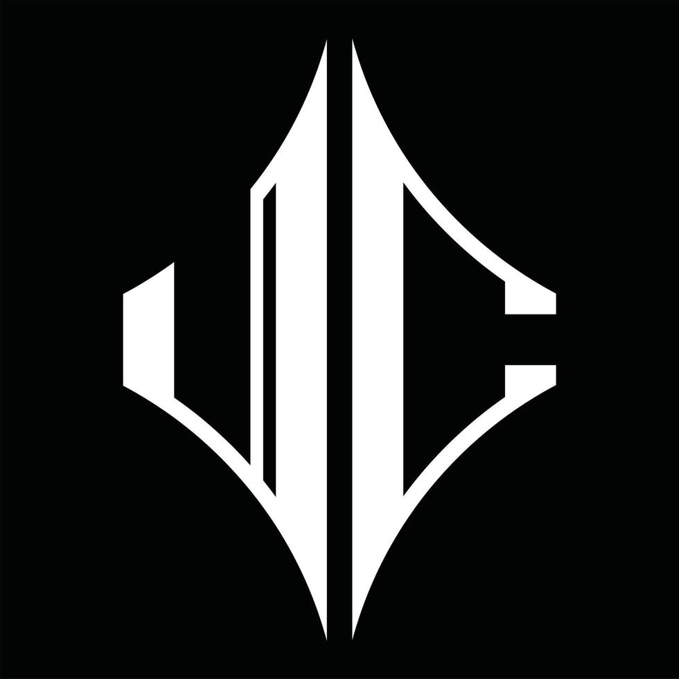 uc logo monogramma con diamante forma design modello vettore