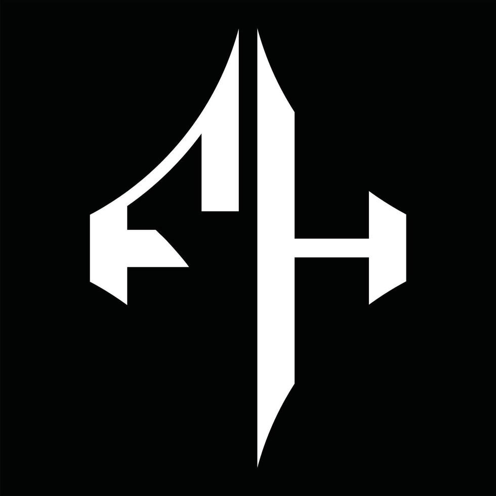 fh logo monogramma con diamante forma design modello vettore