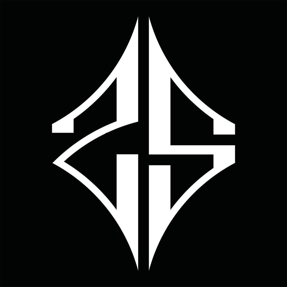 zs logo monogramma con diamante forma design modello vettore