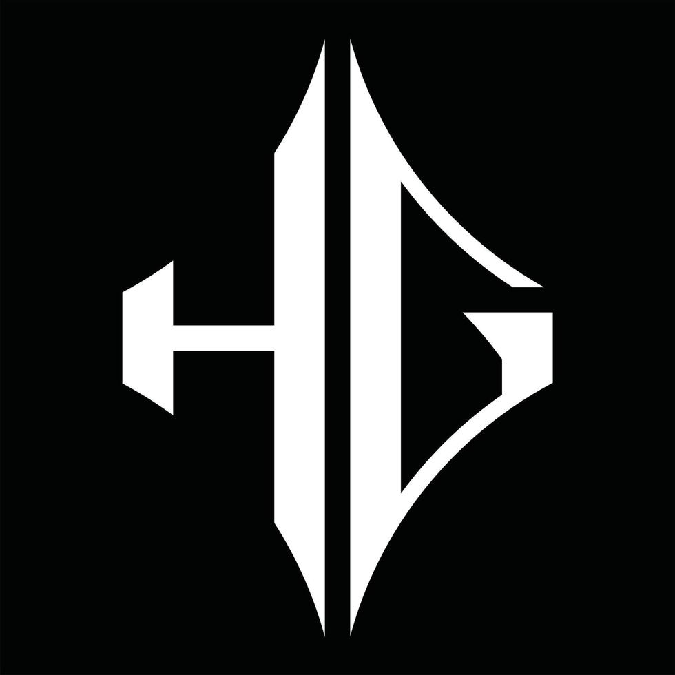 hg logo monogramma con diamante forma design modello vettore