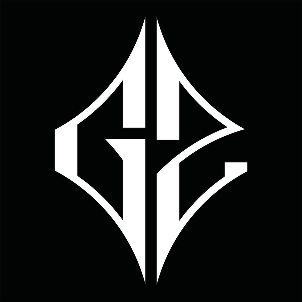 gz logo monogramma con diamante forma design modello vettore