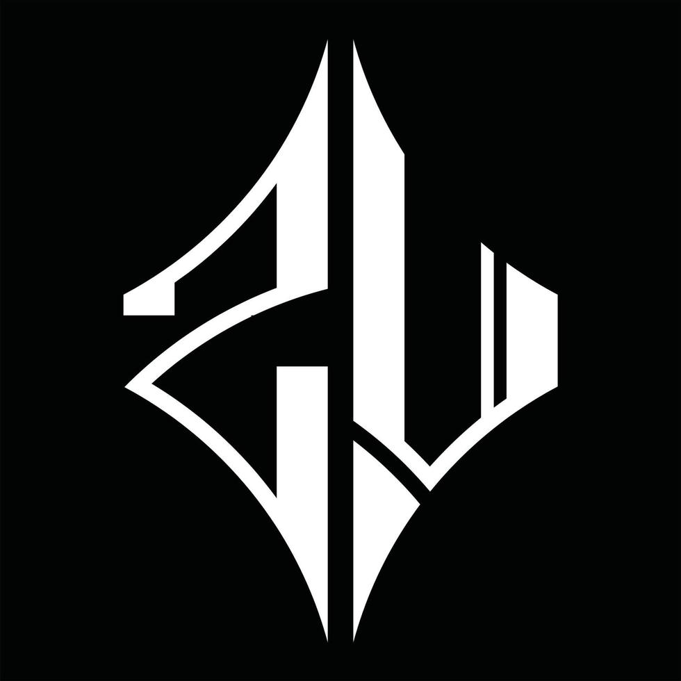 zv logo monogramma con diamante forma design modello vettore