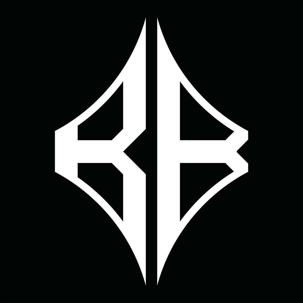 bb logo monogramma con diamante forma design modello vettore