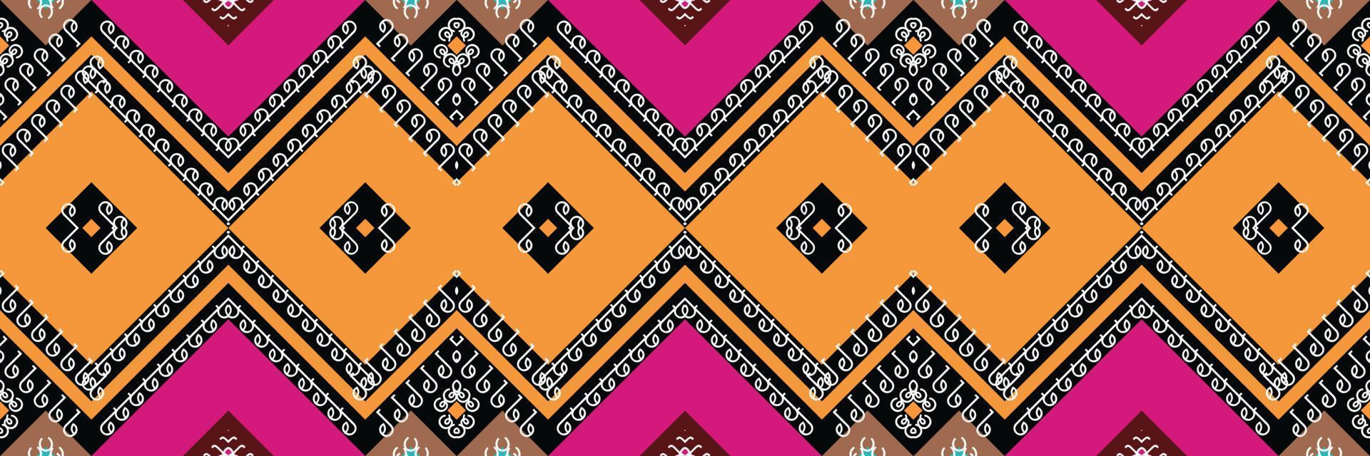 etnico azteco ikat senza soluzione di continuità modello tessile ikat diamante senza soluzione di continuità modello digitale vettore design per Stampa saree Kurti Borneo tessuto azteco spazzola simboli campioni progettista