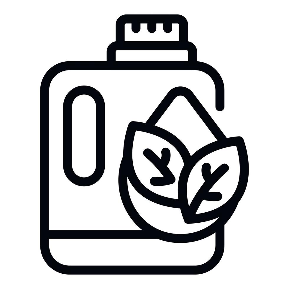 riciclare plastica bottiglia icona schema vettore. energia pianta vettore