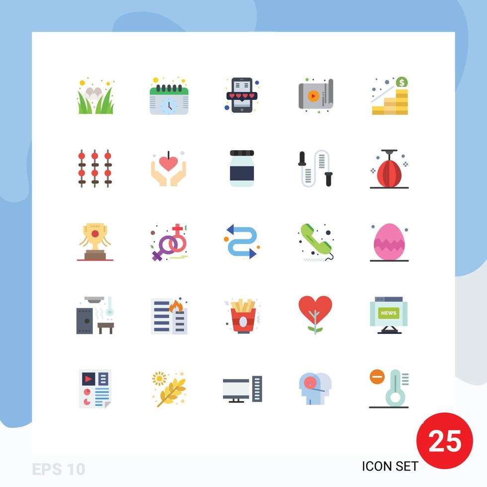25 creativo icone moderno segni e simboli di crescita dispositivo mobile tecnologia App modificabile vettore design elementi
