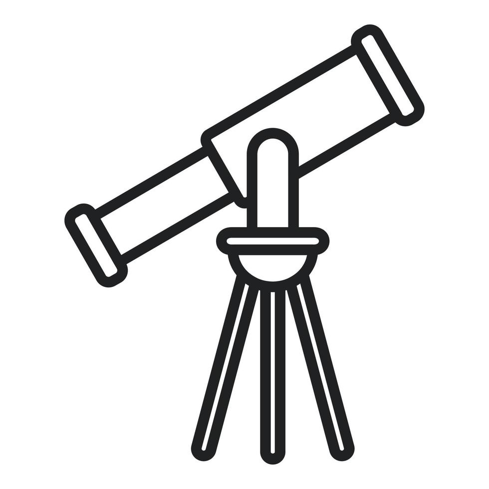 telescopio icona schema vettore. laboratorio ricerca vettore
