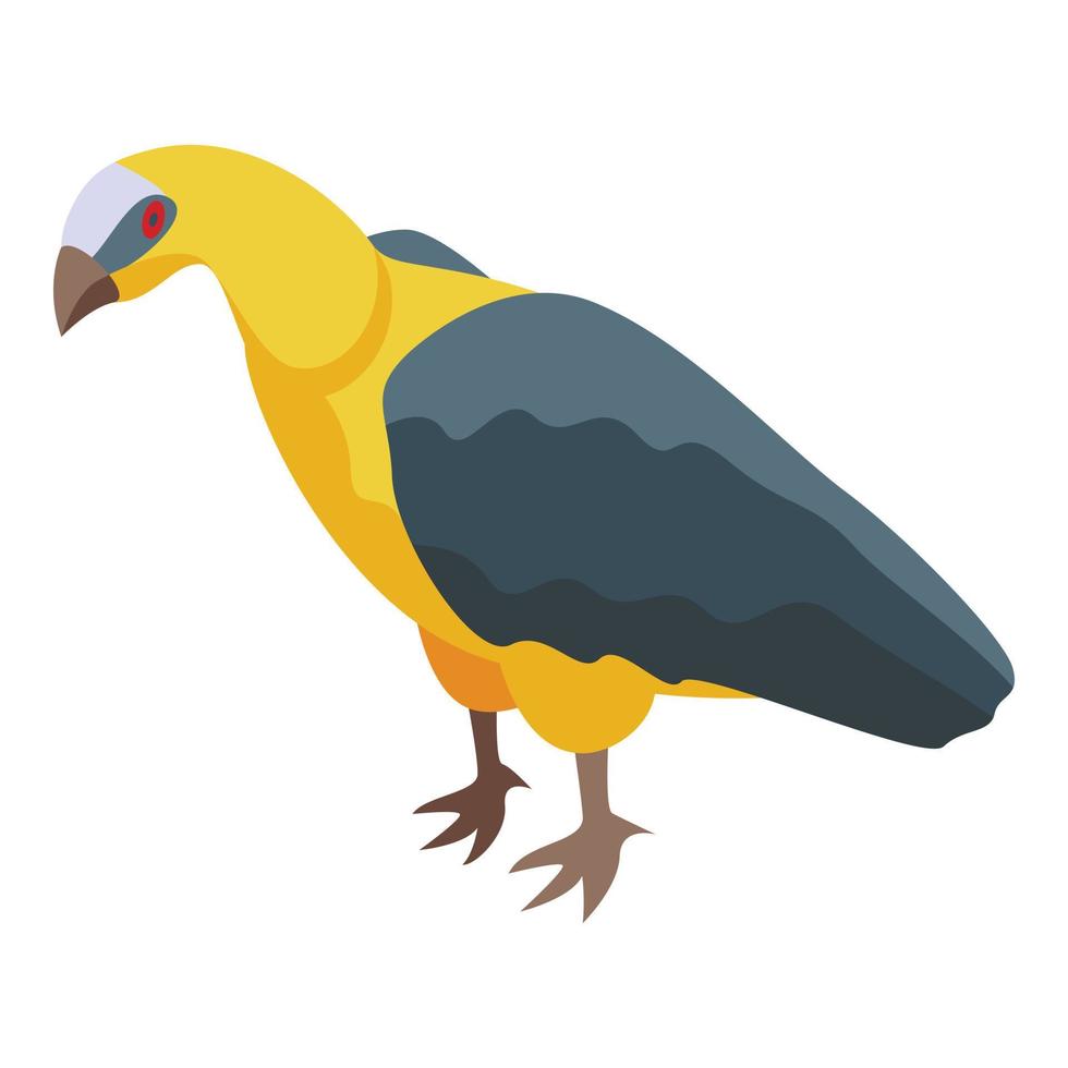 giallo testa avvoltoio icona isometrico vettore. il male uccello vettore