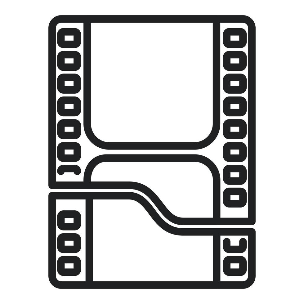tagliare film icona schema vettore. montaggio film vettore