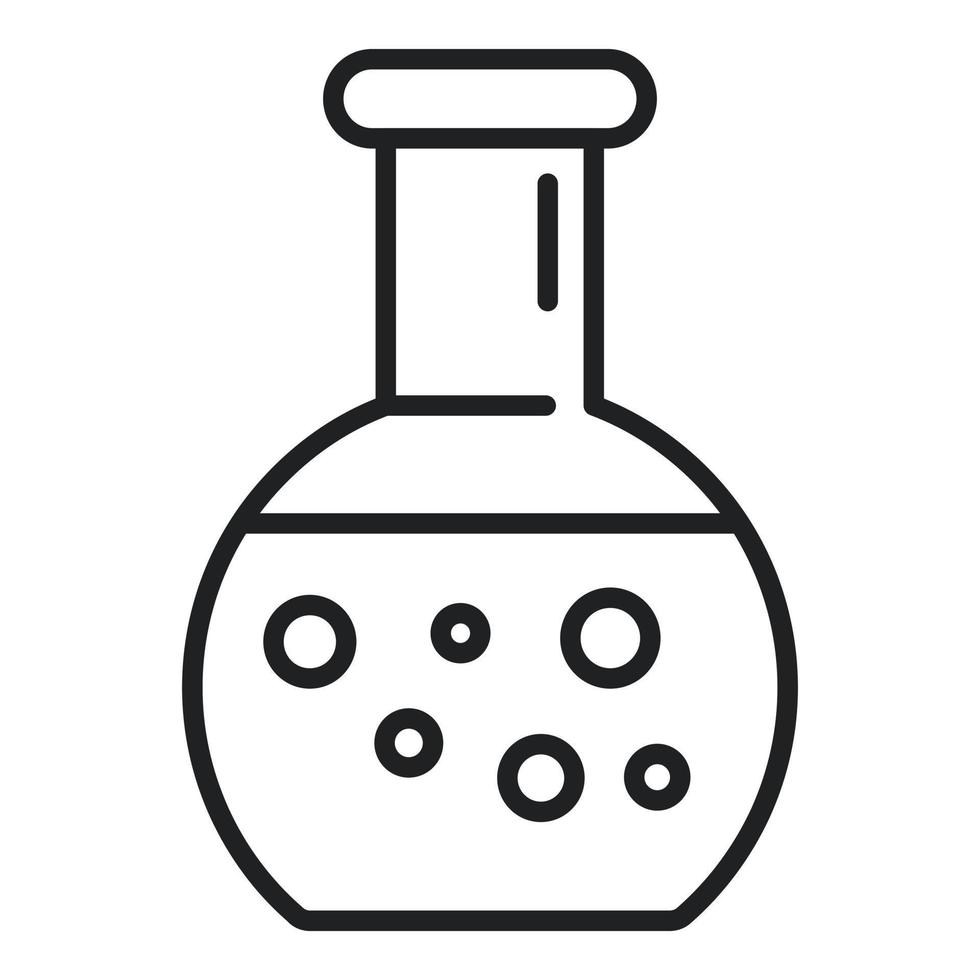 chimico borraccia icona schema vettore. laboratorio scienziato vettore