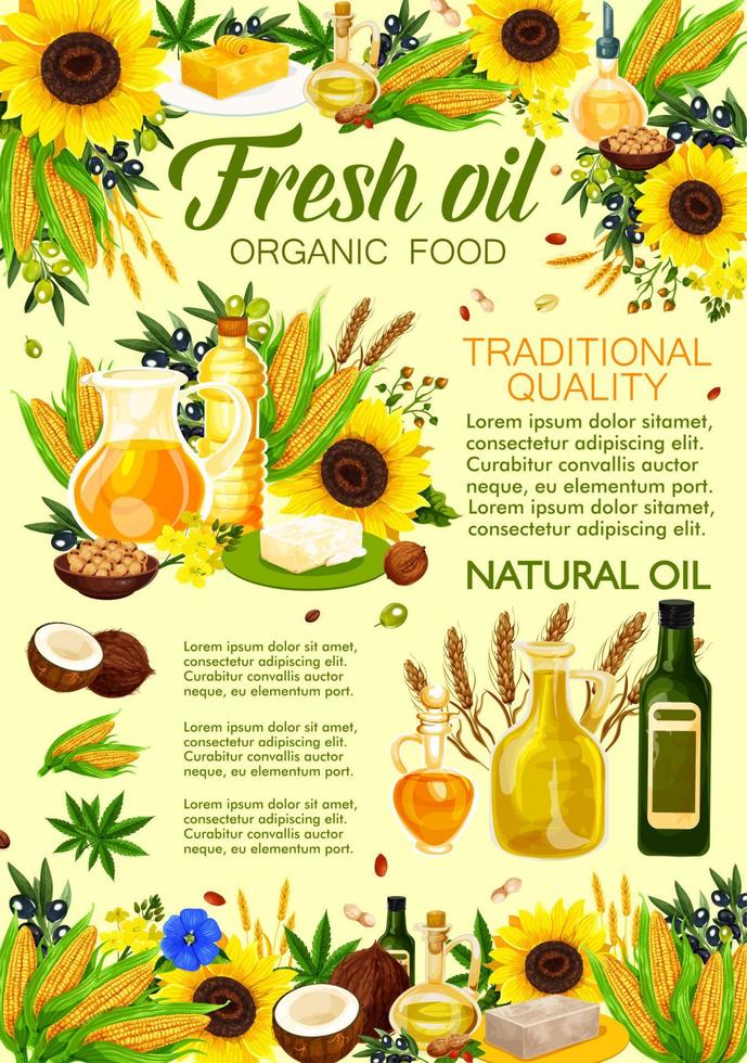 naturale olio, verdura e pianta ingredienti vettore