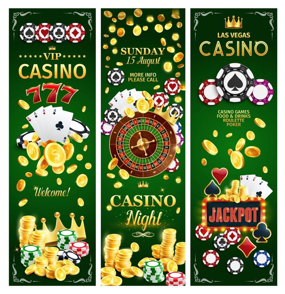 casinò in linea gioco d'azzardo jackpot banner vettore