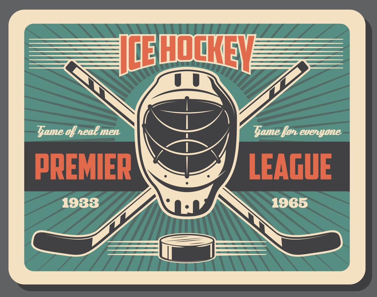 hockey sport su ghiaccio pista di pattinaggio, incontro o campionato vettore