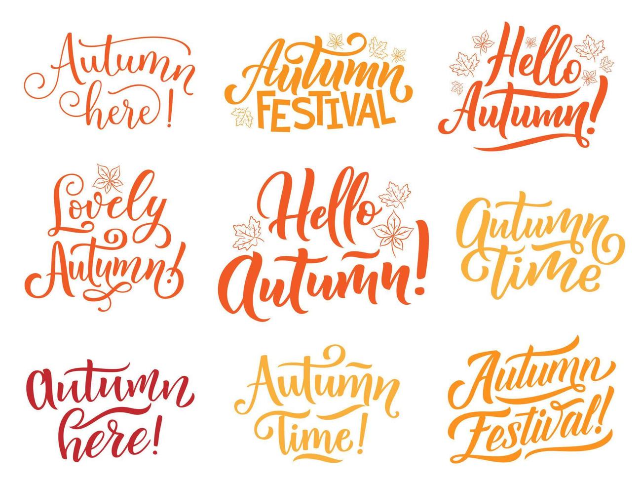 Ciao autunno lettering per autunno stagione vacanza vettore