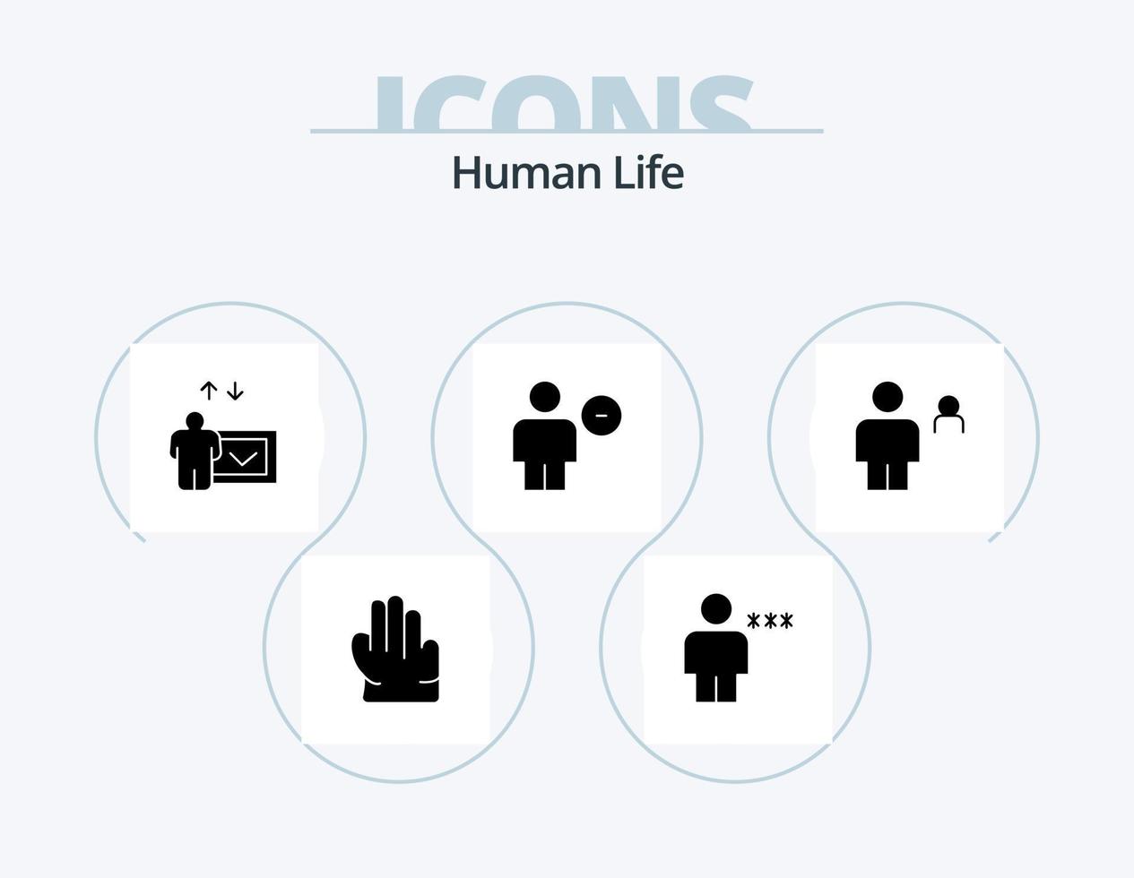 umano glifo icona imballare 5 icona design. umano. avatar. presentazione. meno. Elimina vettore