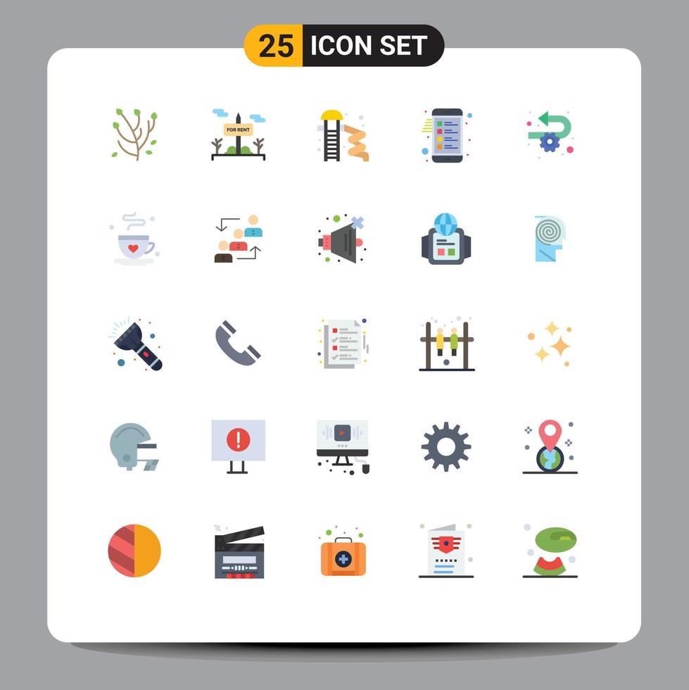 25 universale piatto colori impostato per ragnatela e mobile applicazioni agile elenco parco cursore mobile lista di controllo modificabile vettore design elementi