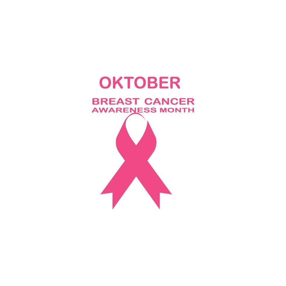 illustrazione vettoriale del nastro di consapevolezza del cancro al seno