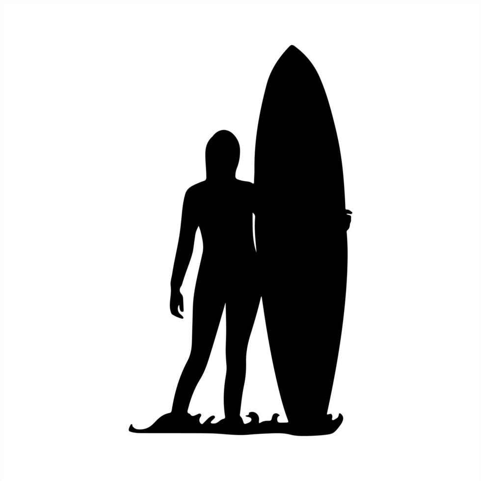 surfers silhouette vettore bianca sfondo illustrazione grafica