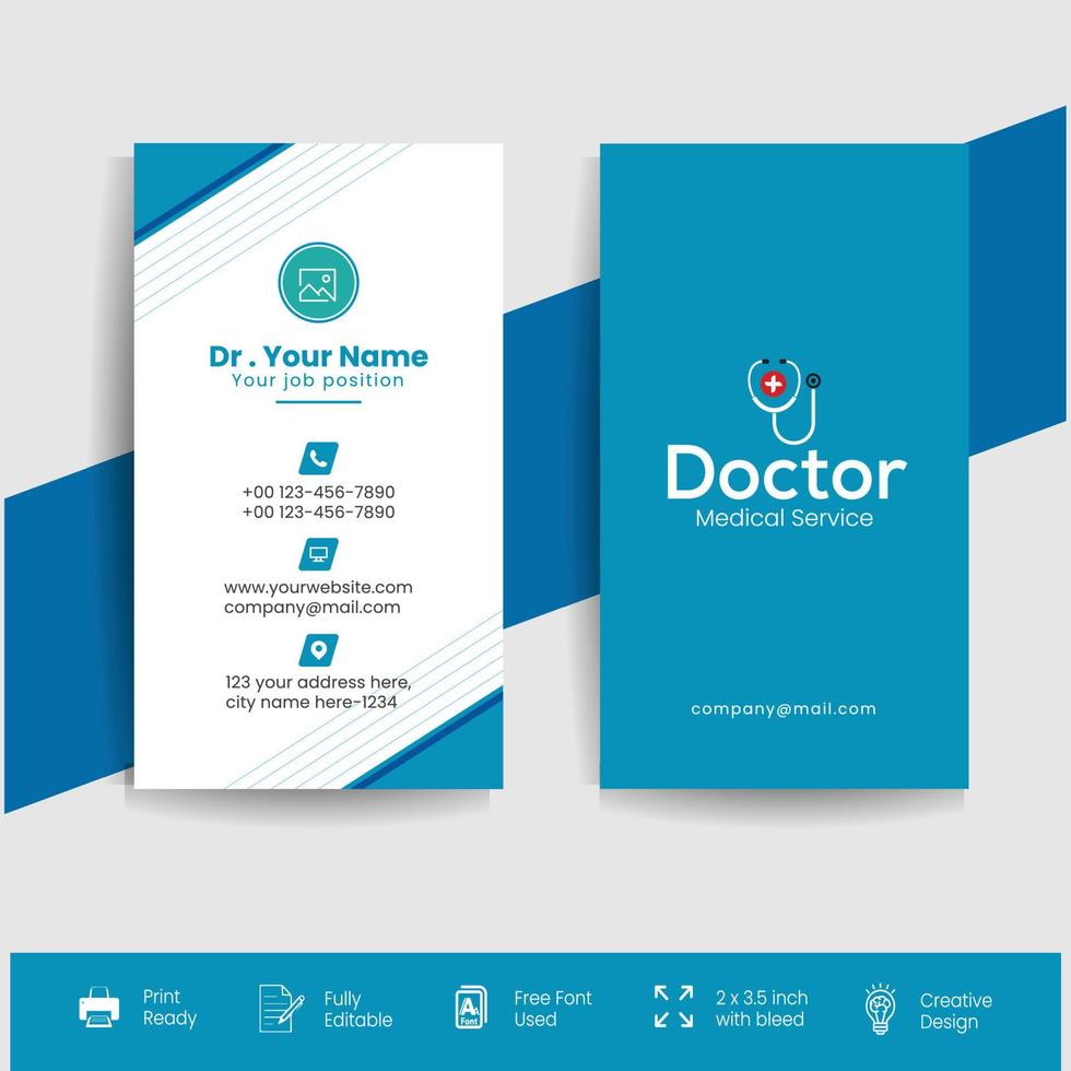 medico medico gratuito vettore attività commerciale carta modello design
