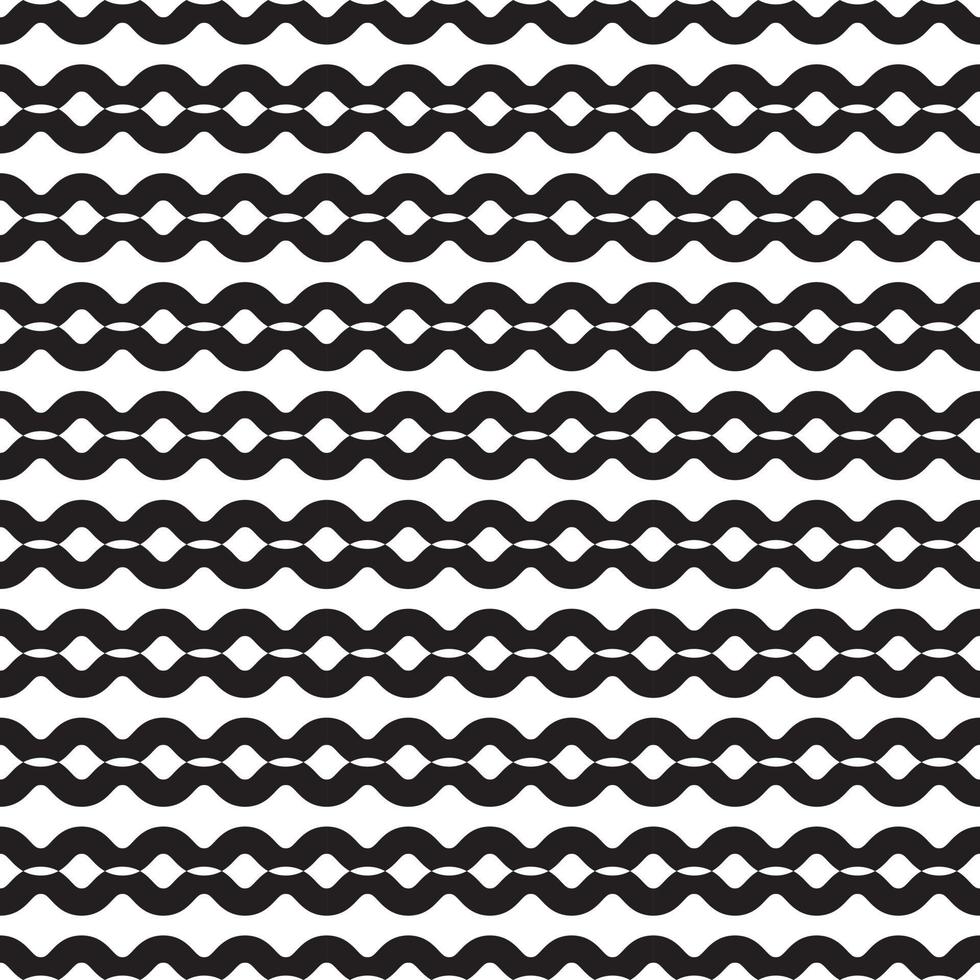 nero e bianca orizzontale strisce, geometrico catena vettore modello