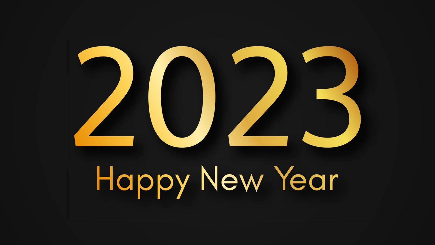 2023 contento nuovo anno oro sfondo vettore