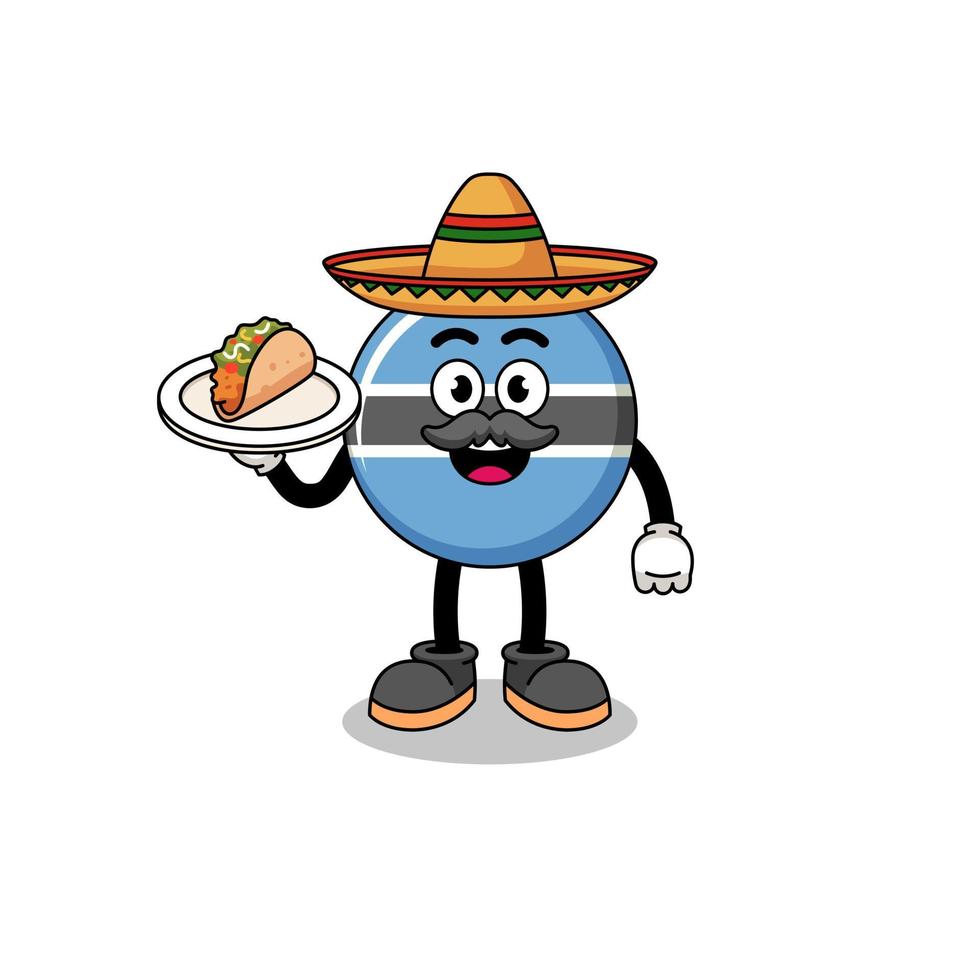 personaggio cartone animato di Botswana come un' messicano capocuoco vettore