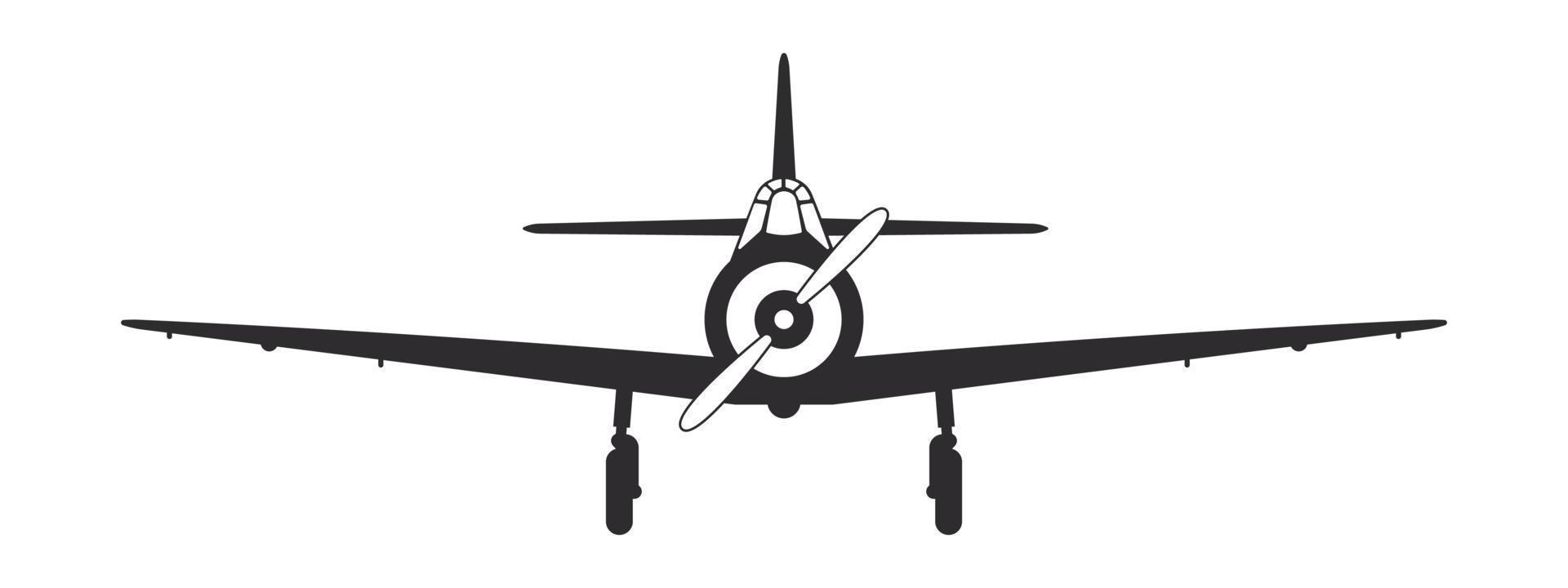 aereo. retrò aereo. aereo silhouette davanti Visualizza. volo trasporto simbolo. vettore Immagine