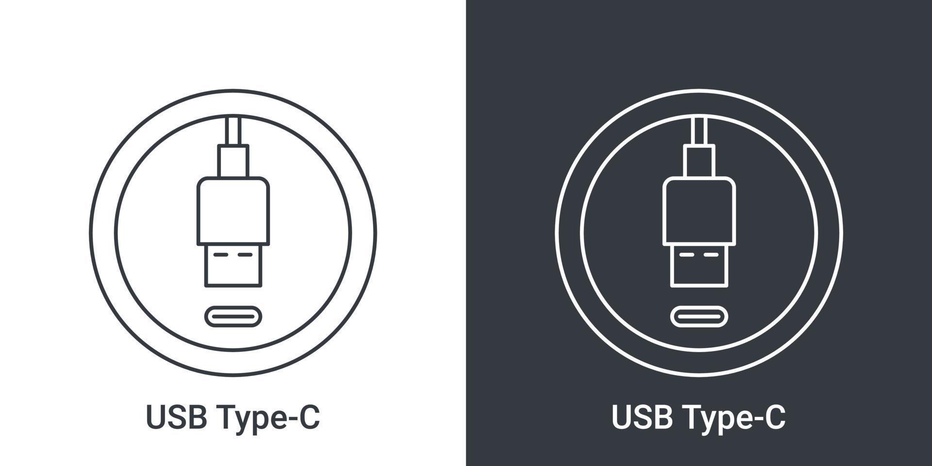 USB genere c porta icona. presa di corrente USB spina in. USB connettori. vettore illustrazione