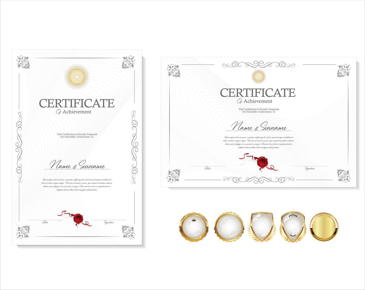 elegante certificato o diploma retrò Vintage ▾ design vettore