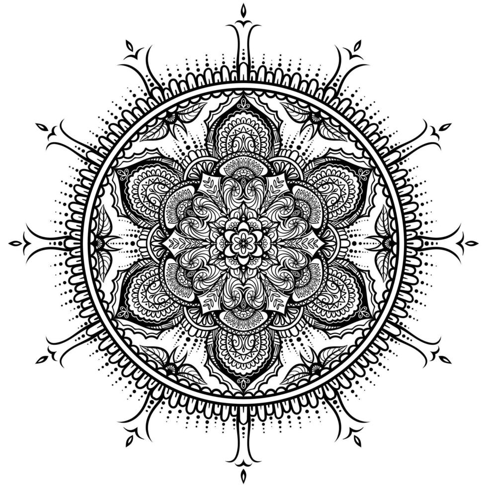 colorazione libro modelli nel mandala stile per henné, mehndi, tatuaggi, decorativo ornamenti nel etnico orientale stile pagina. vettore