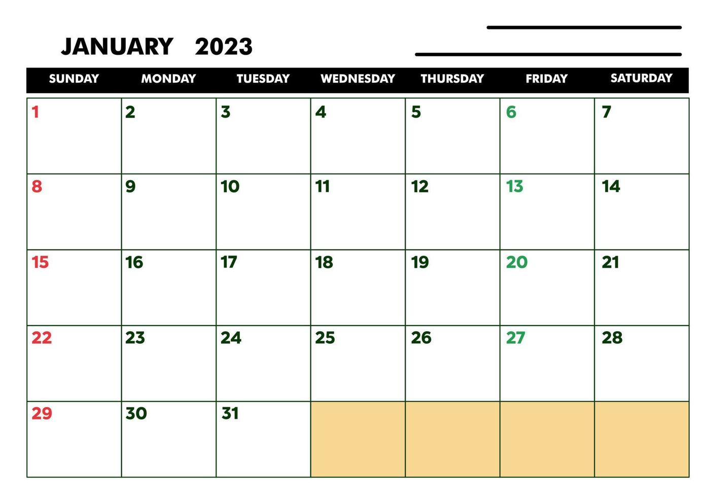 a4 calandra per ordine del giorno o diario gennaio 2023 vettore