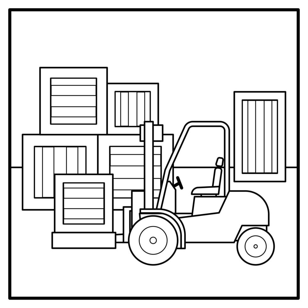 colorazione pagina di carrello elevatore a forca vettore