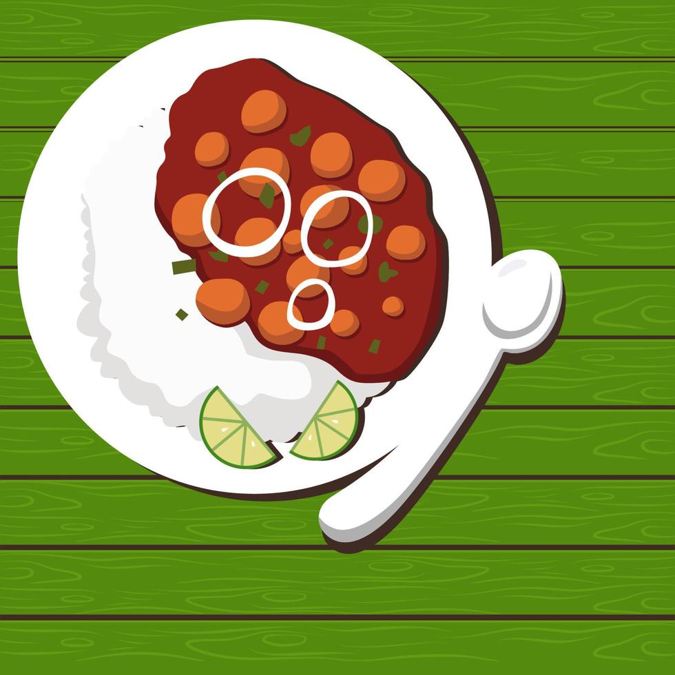 chana masala piatto stile illustrazione vettore design