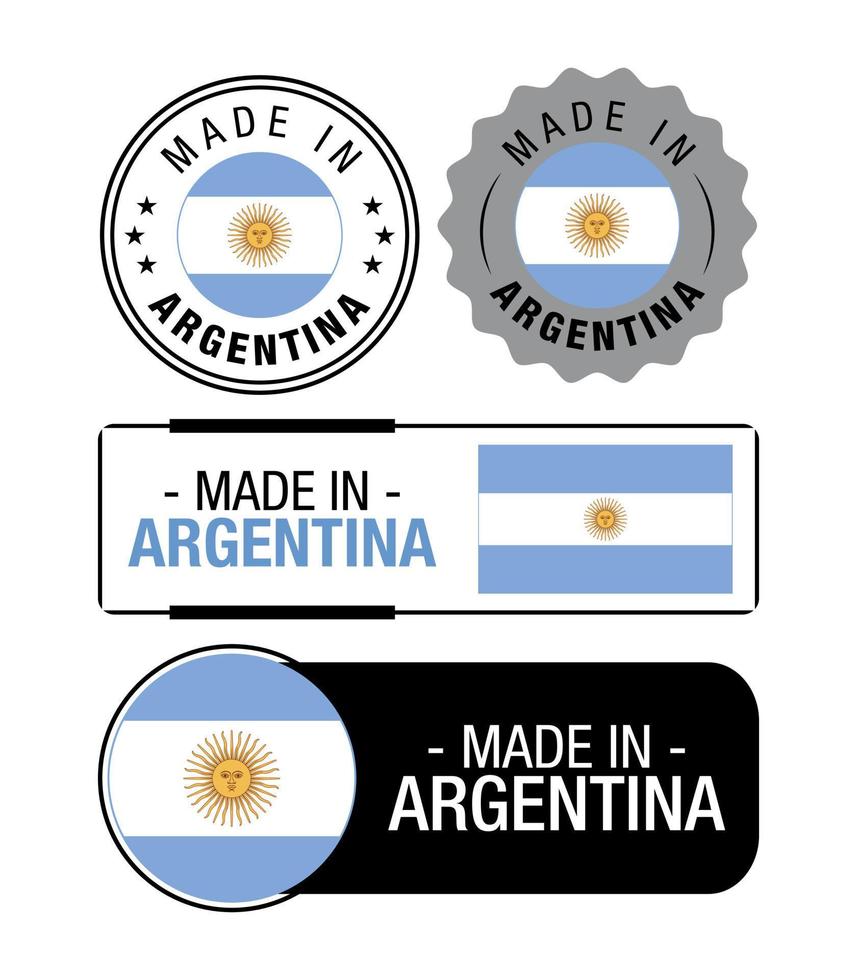 impostato di fatto nel argentina etichette, logo, argentina bandiera, argentina Prodotto emblema vettore