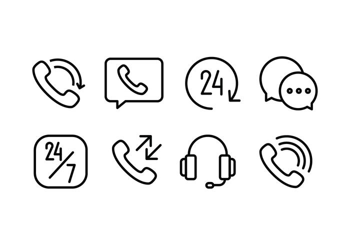 Call Center Icon Set vettore