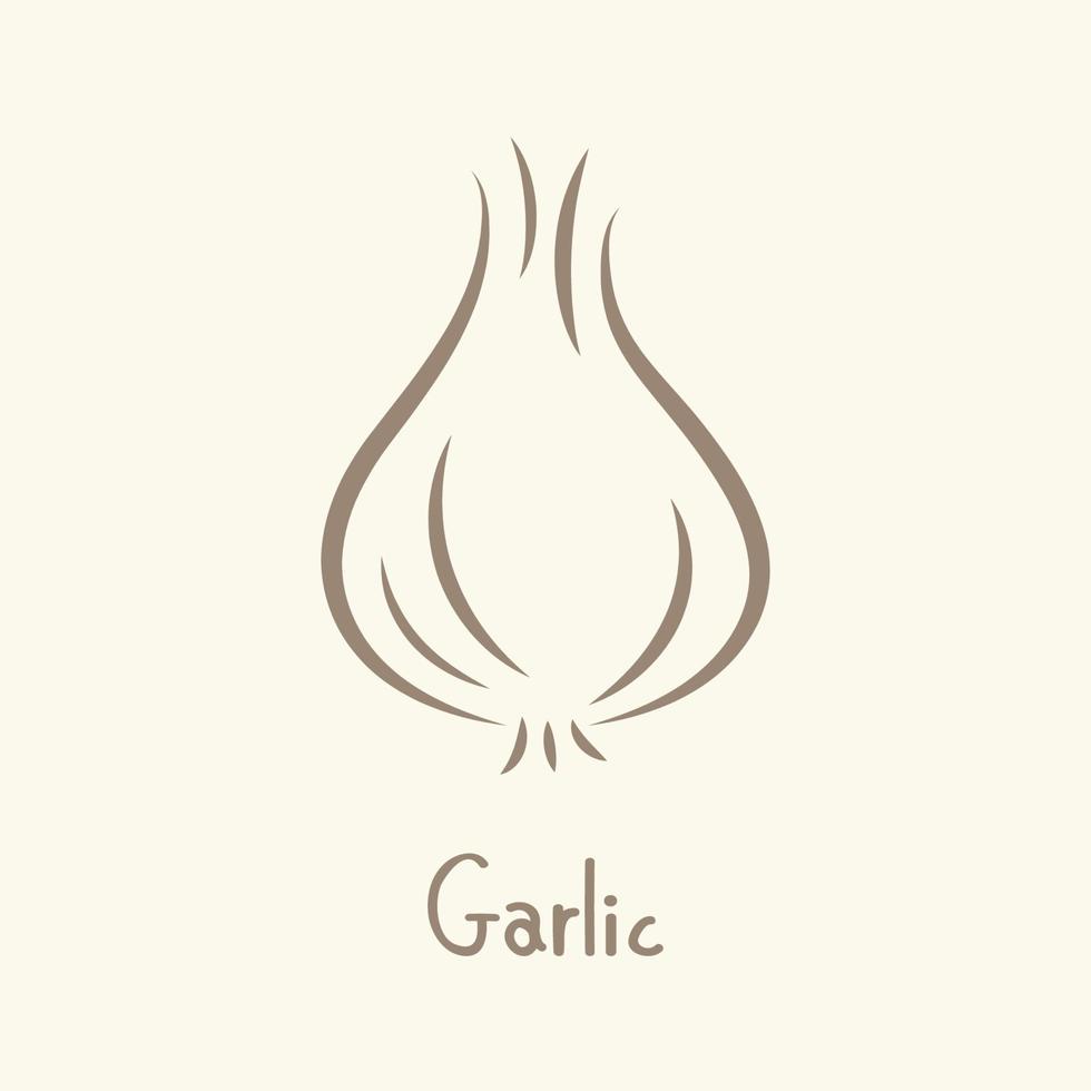 aglio vettore. aglio logo design. aglio simbolo. sfondo. gratuito spazio per testo. vettore