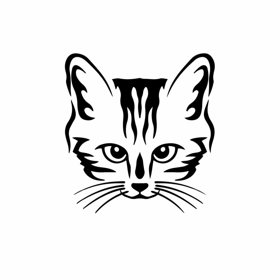 gatto simbolo logo. tribale tatuaggio design. stampino vettore illustrazione