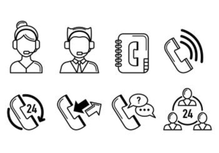 Set di icone Call Center vettore