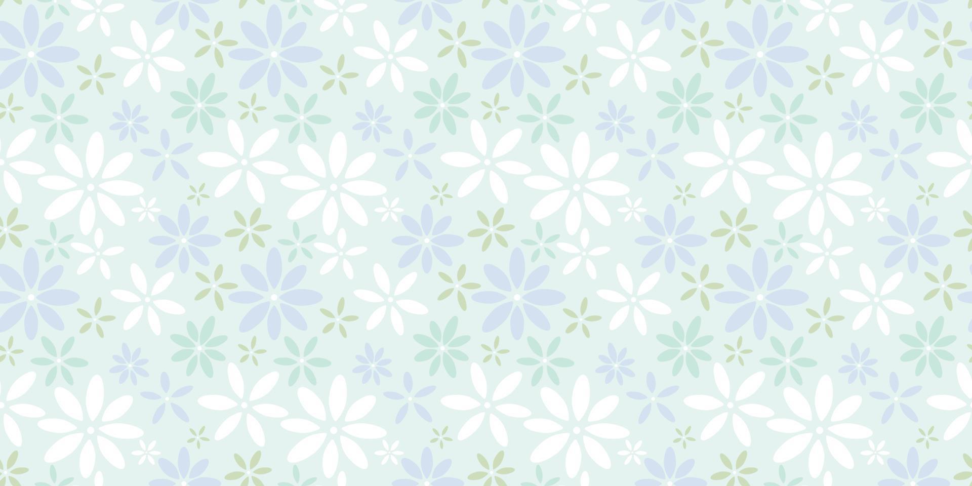 verde e blu floreale senza soluzione di continuità ripetere modello vettore sfondo