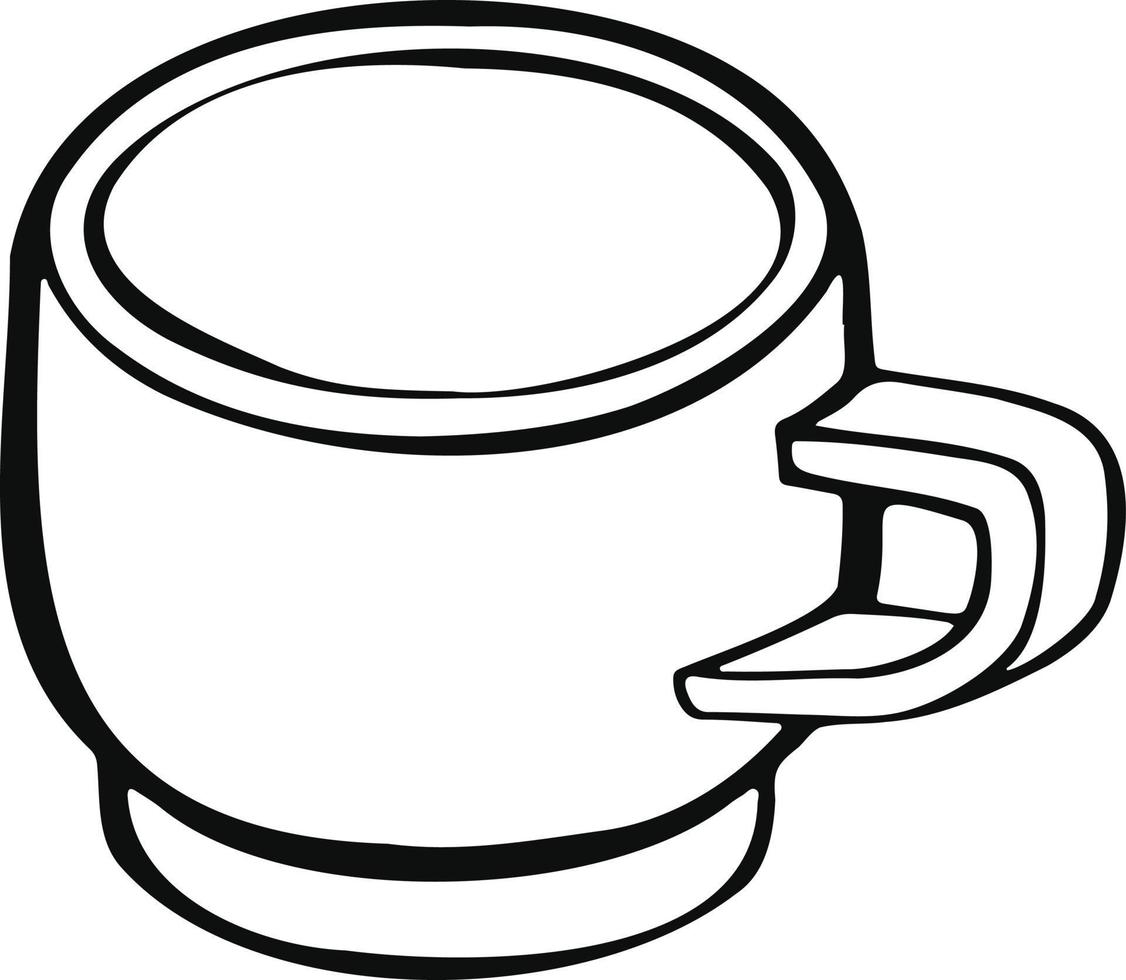 tazza con tè o caffè lato Visualizza. mano disegnato vettore