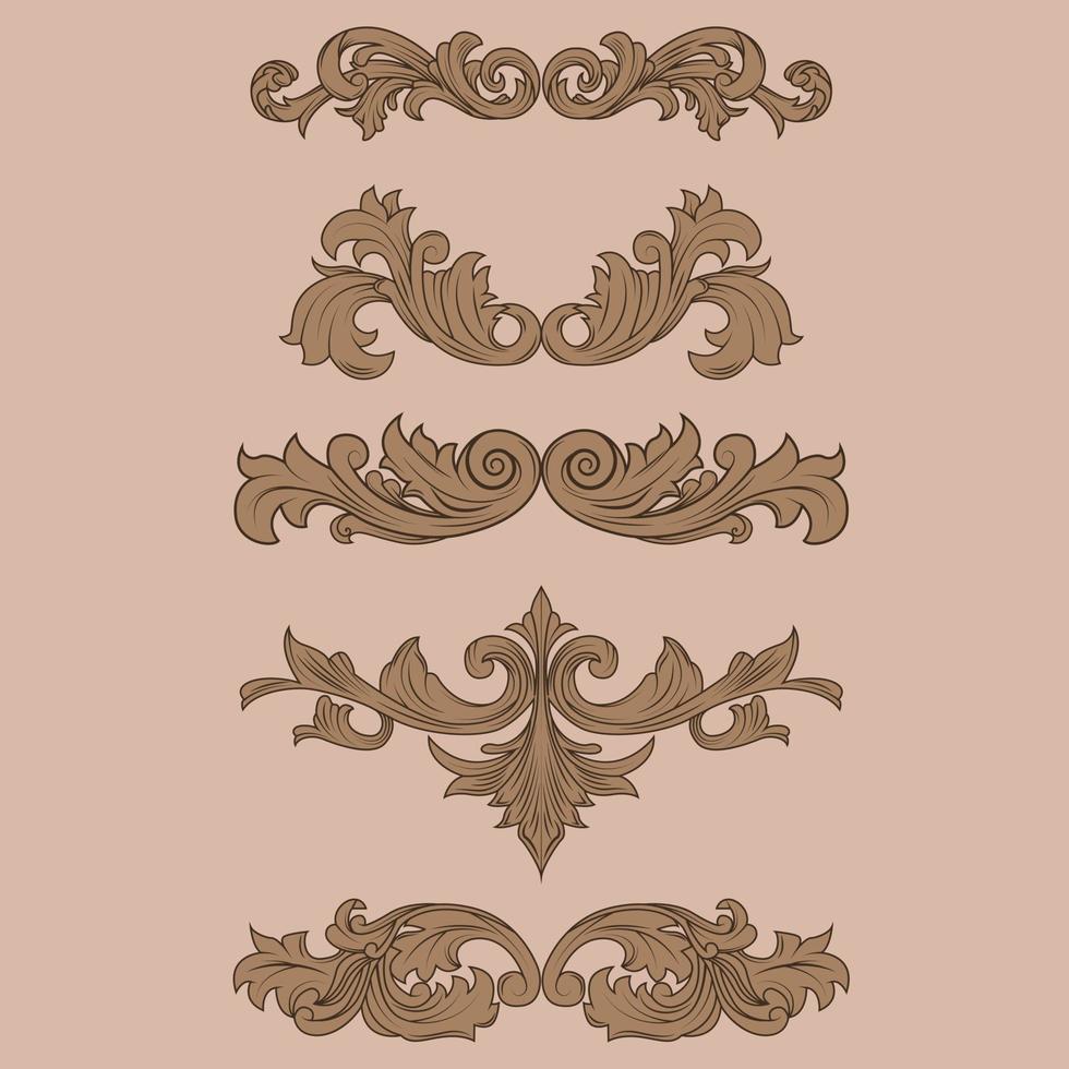 collezione di Vintage ▾ ornamenti. classico decorativo confine. vettore illustrazione