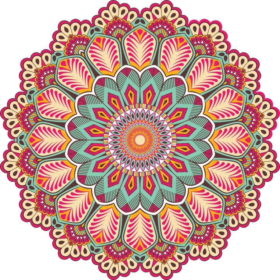 lusso colorato ornamentale mandala sfondo design nel multiplo colore vettore