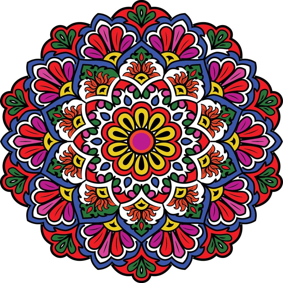 colorato mandala arabesco sfondo design nel geometrico forma per invito carte vettore