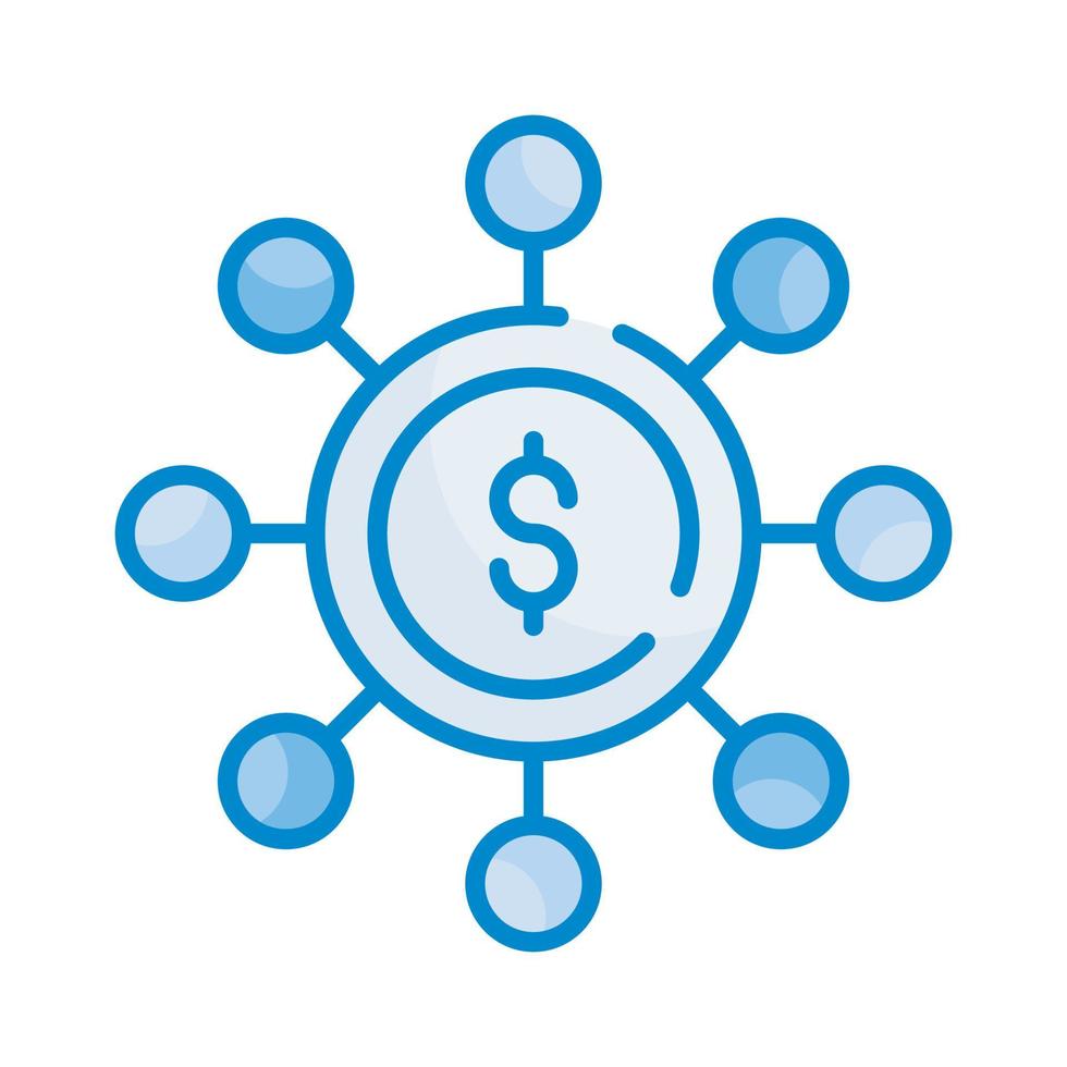 raccolta di fondi vettore stile illustrazione. attività commerciale e finanza blu colore icona.
