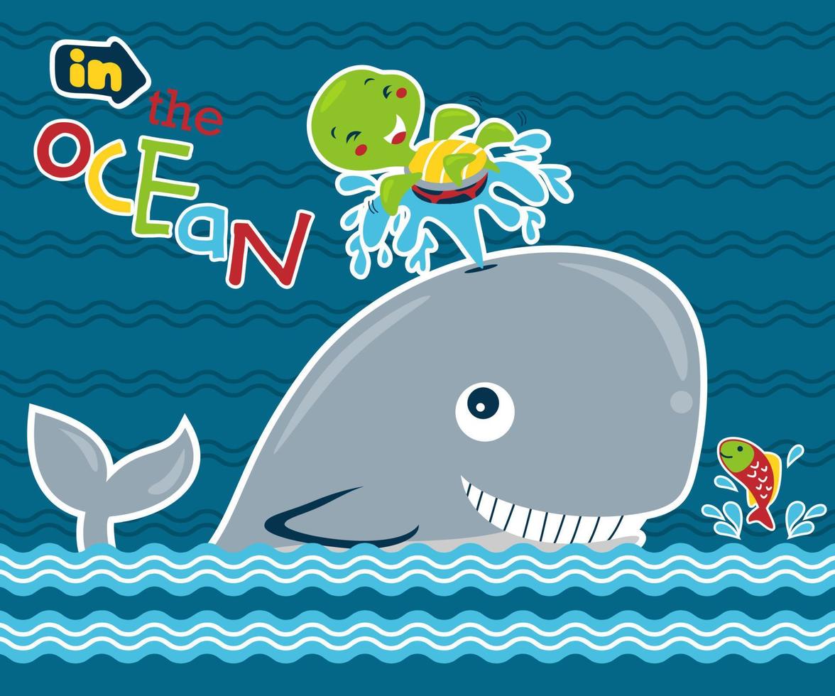 vettore cartone animato illustrazione di marino animali