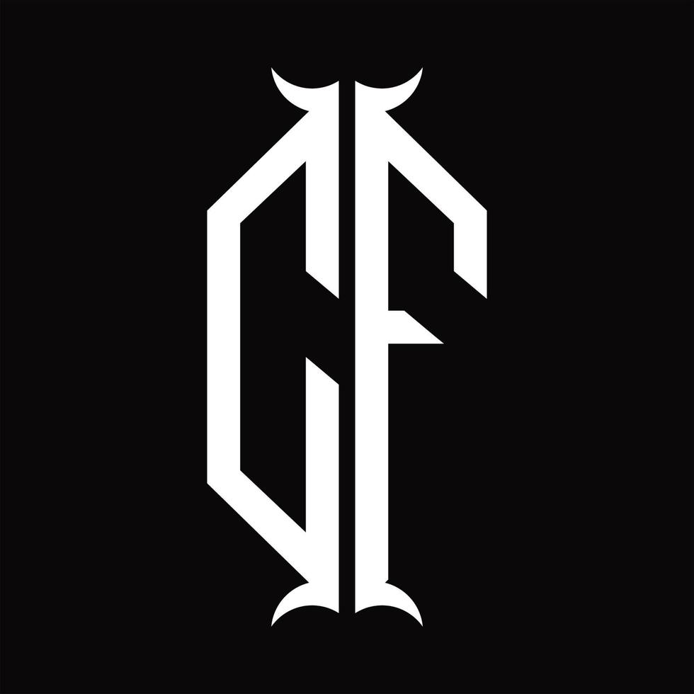 cfr logo monogramma con corno forma design modello vettore