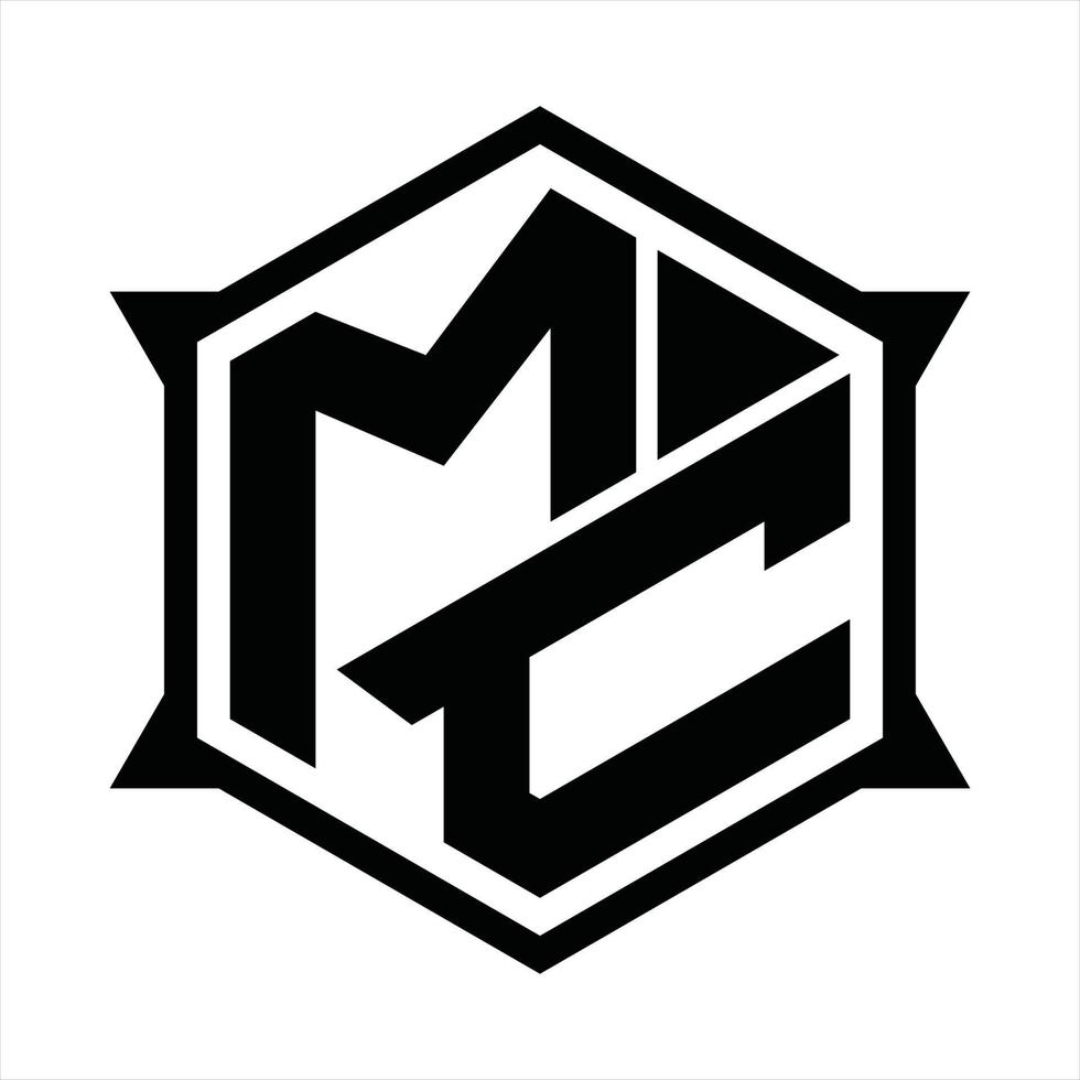 mc logo monogramma design modello vettore