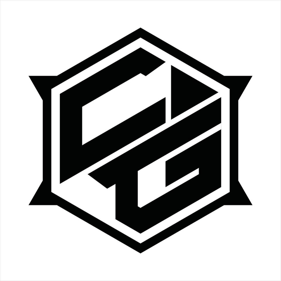 cg logo monogramma design modello vettore
